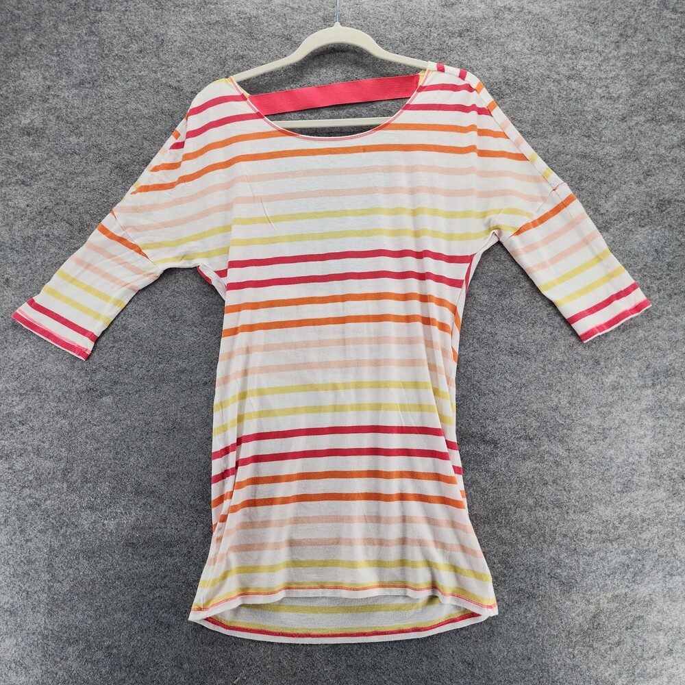 Victoria Secret Shirt Womens Small 3/4 Sleeve Red White Striped